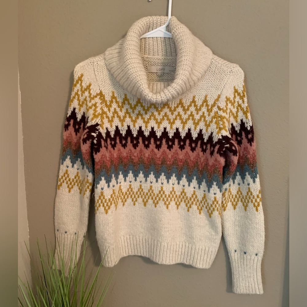 LOFT Fair Isle Turtleneck sweater. Size XXSP.